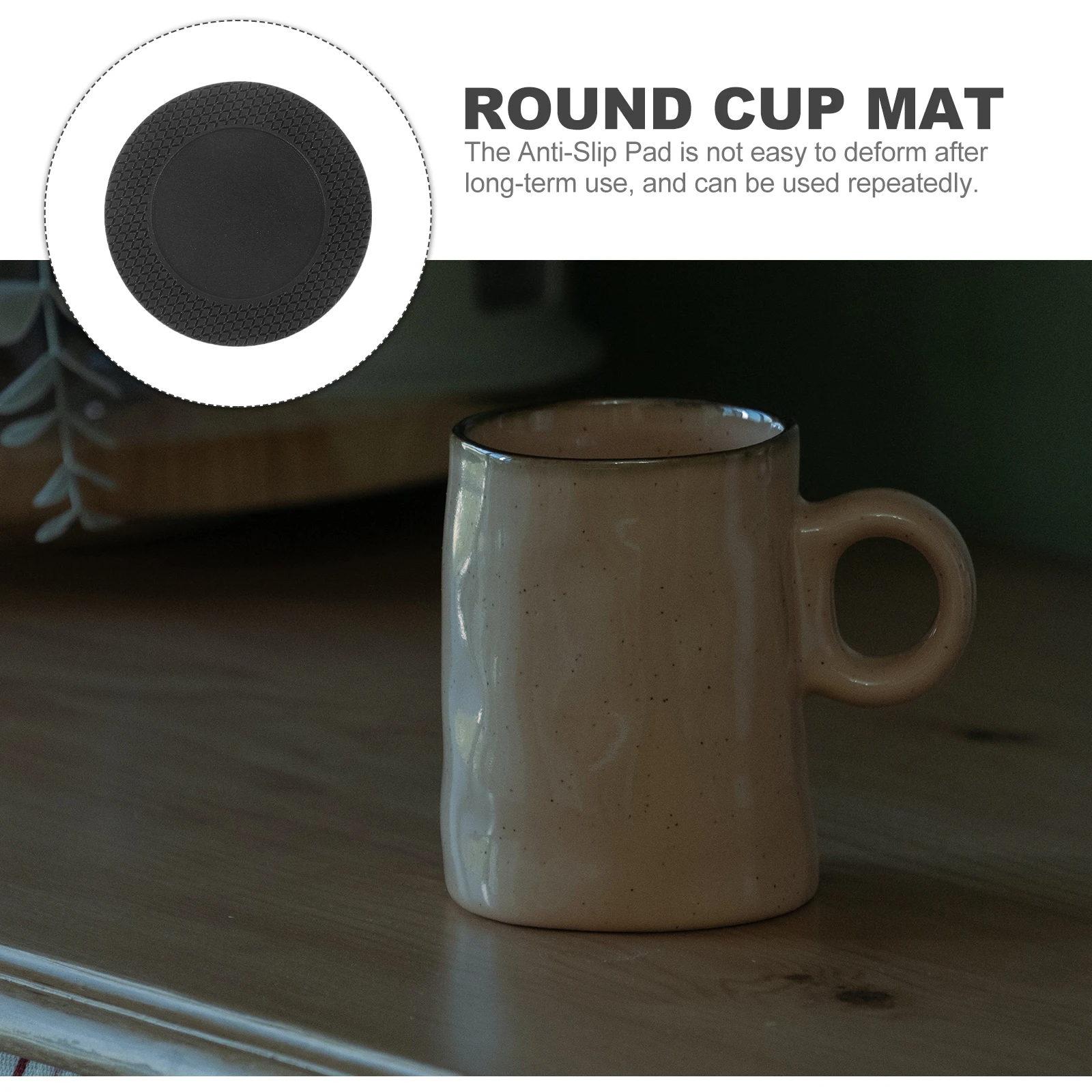 

Round Anti-slip Silicone Cup Pads 38mm Black Heat Resistant Coasters Protective Tumbler Mats Bottle Pads for Home Kitchen