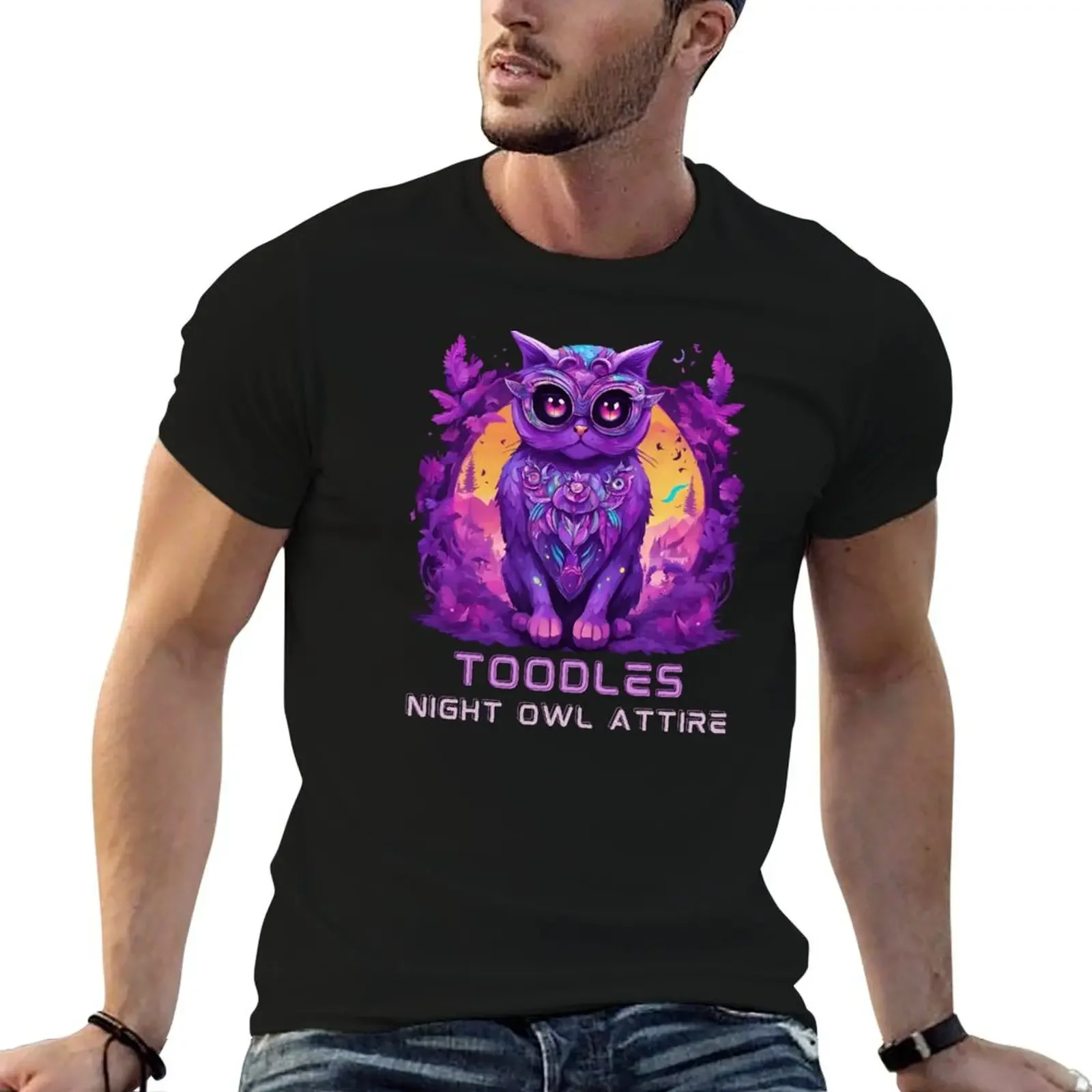 toodles night owl attire T-Shirt anime figures tees mens plain t shirts