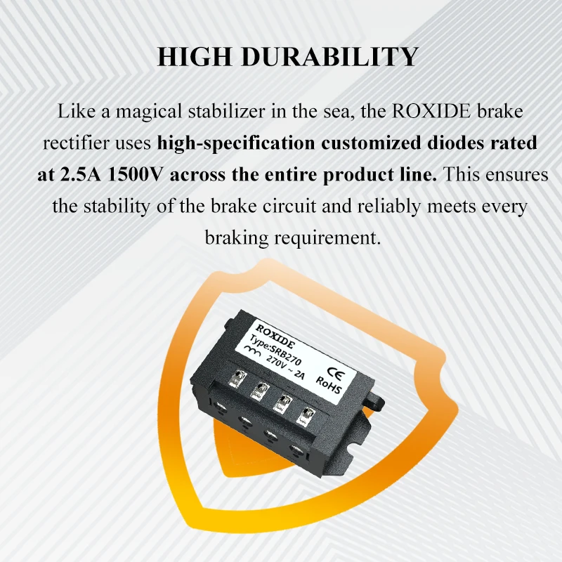 ROXIDE SRB270 0.75A 2A Rectification Device, Motor Brake, Rectifier Power Supply, Full-Wave Rectifier