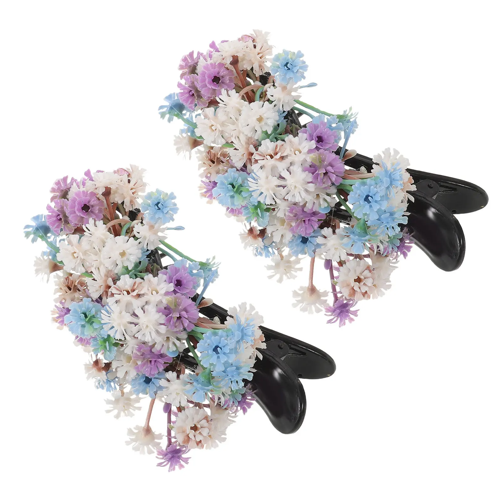 

2pcs Gypsophila Floral Duckbill Barrettes For Women Hair Jaw Clips Styling Accessories Bridal Side Clips Flower Hair Claws