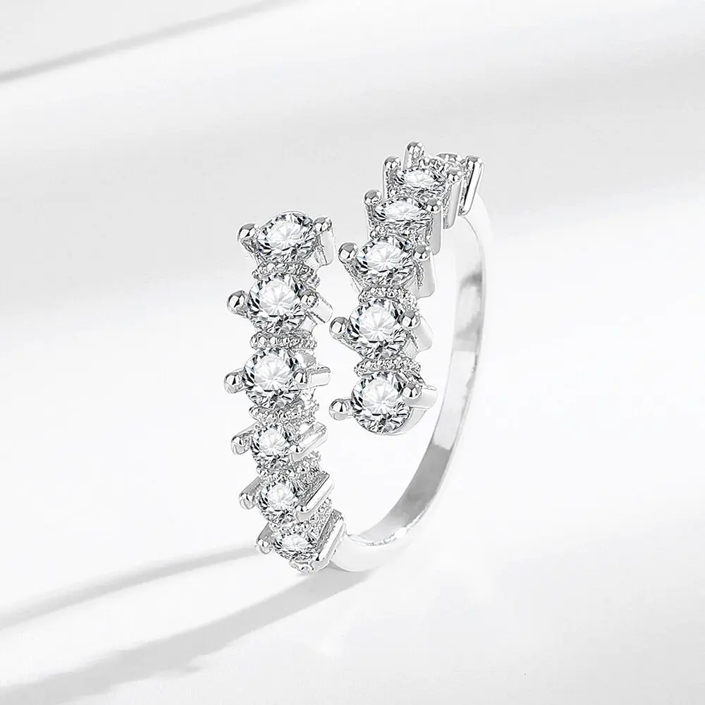 Hot selling single row sparkling zircon ring for women, wholesale of niche high-end light luxury Valentine's Day accessories