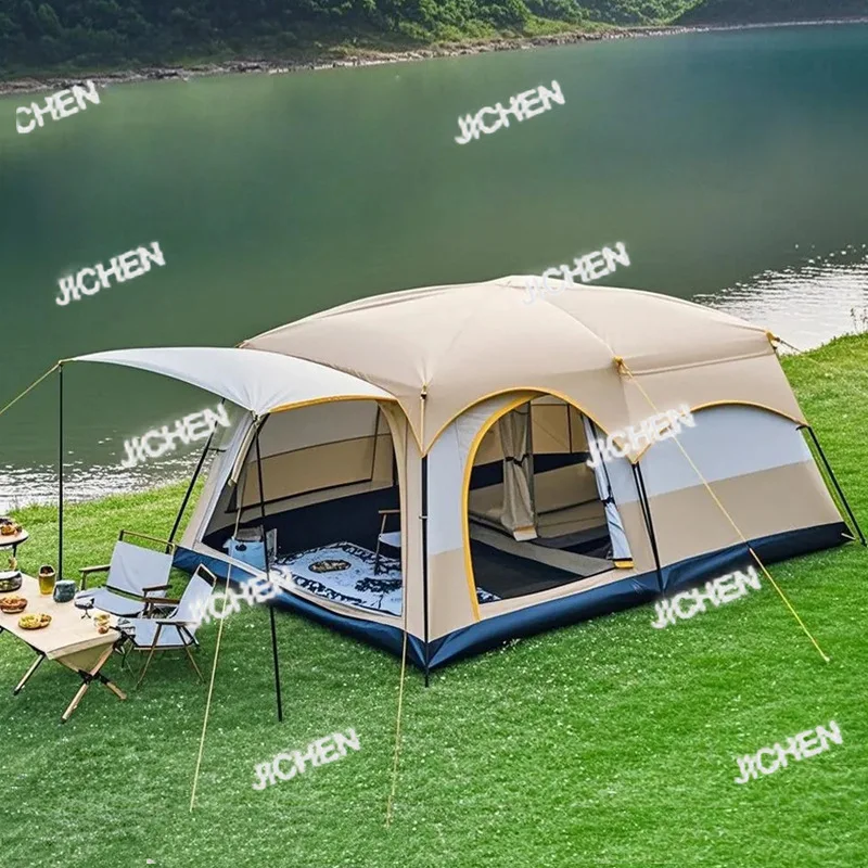 

Большая палатка для улицы, две спальни и одного зала, утолщенная, непромокаемая, ветрозащитная и водонепроницаемая, складная портативная палатка для кемпинга