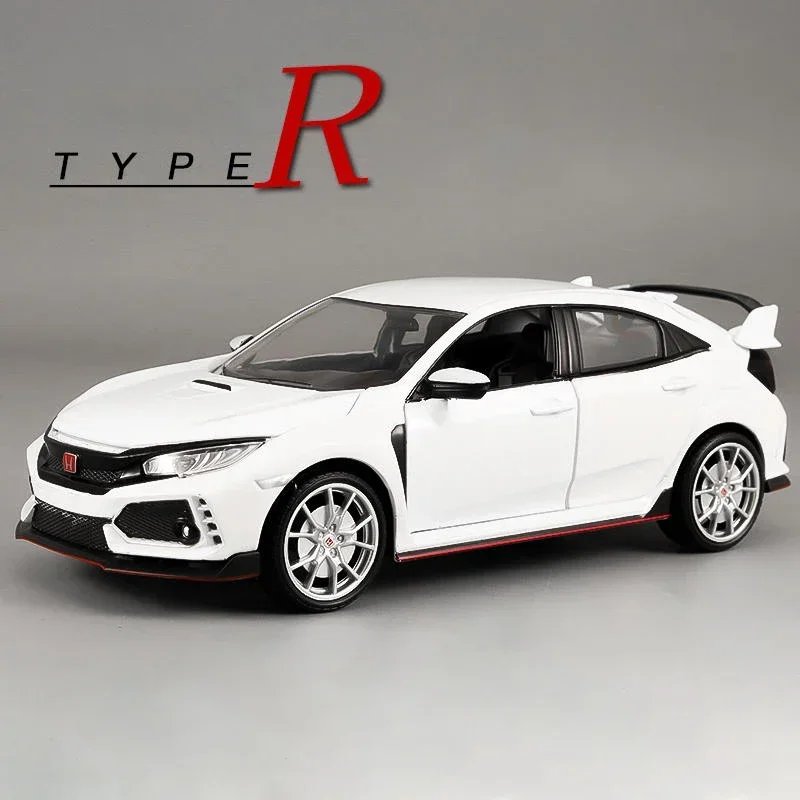 1:24 HONDA CIVIC TYPE-R Alloy Model Car Toy Diecasts Casting Sound and Light Car Toys For Children Vehicle