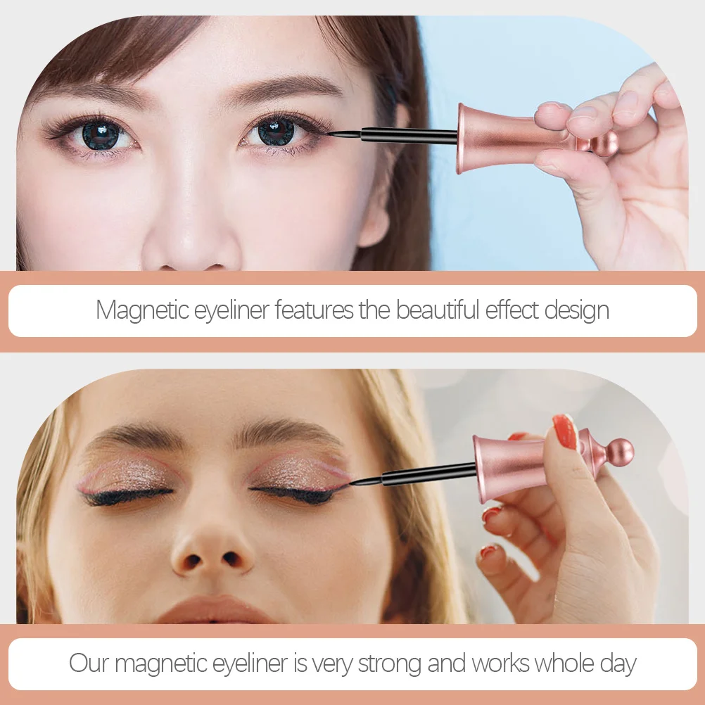 2Pcs Magnetic Eyeliner Liquid Eyeliner Pen 4ml Professional Makeup Tool Long-Lasting Strong Adhesive for False Eyelashes Natural