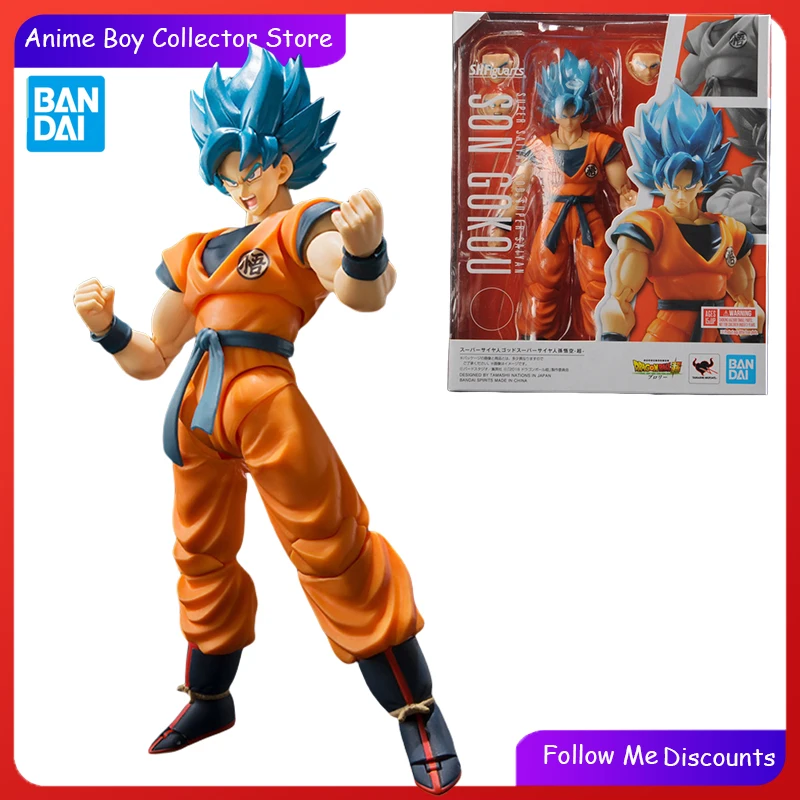 

BANDAI S.H.Figuarts Dragon Ball Anime Figure blue Sun Wukong Super Saiyan God Action Figure Mobile Suit Toys for Boys Gifts