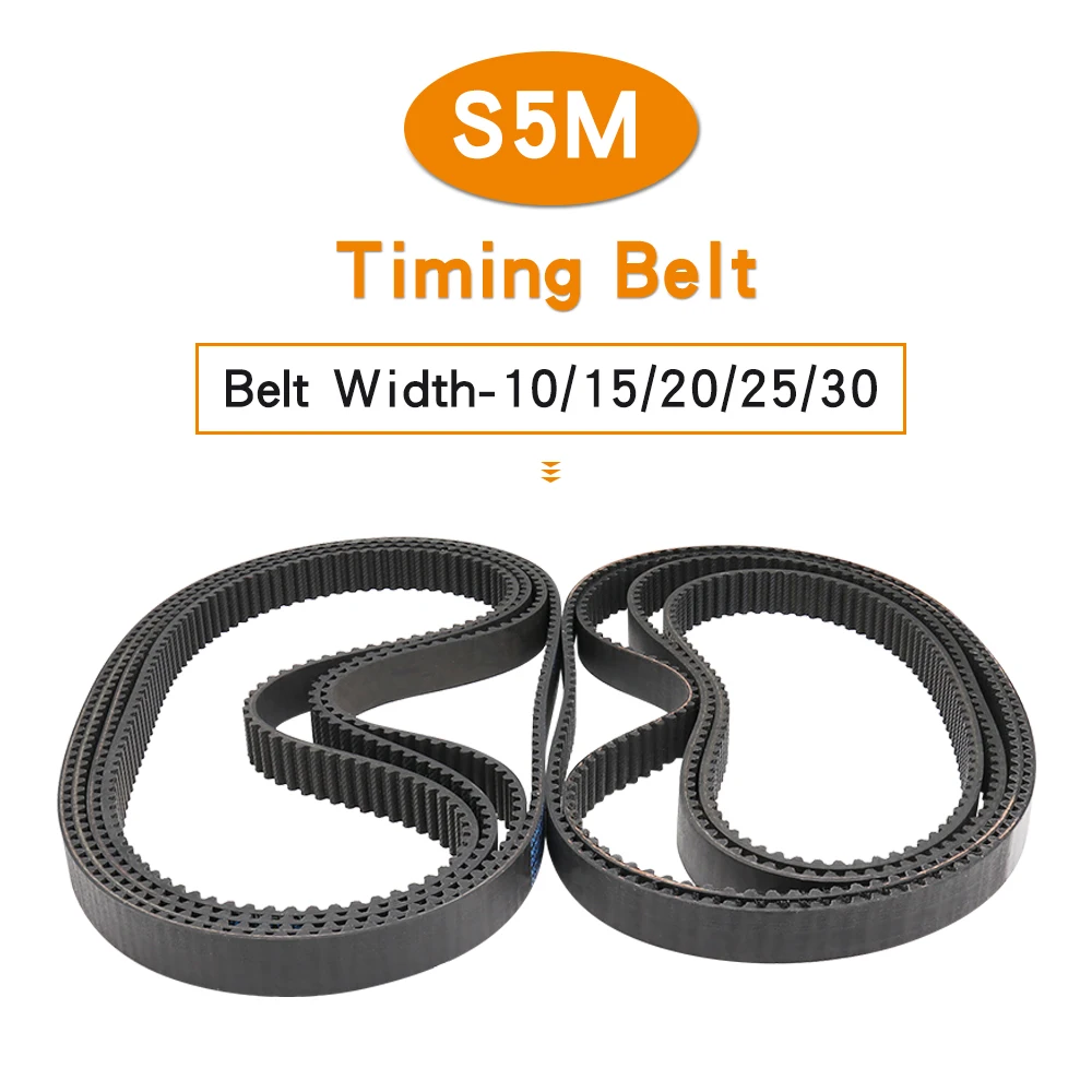 Pulley Belt S5M-940/945/950/960/965/975/980/1000/1025/1040/1045 Transmission Belts Width 10/15/20/25/30 mm For 5M Alloy Pulley