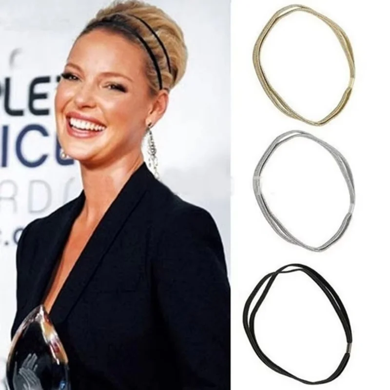 1PC Bandeau pour femme élégant à double tresse, élastique, scintillant et orné de paillettes, accessoires vestimentaires, nouveau couvre-chef, vente en gros