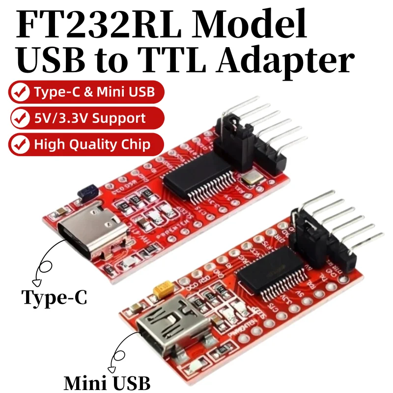 1-10PCS FT232RL FT232 FTDI USB 3.3V 5.5V to TTL Serial Adapter Module for Arduino FT232 Pro Mini Port USB TO TTL 232 Type-C USB