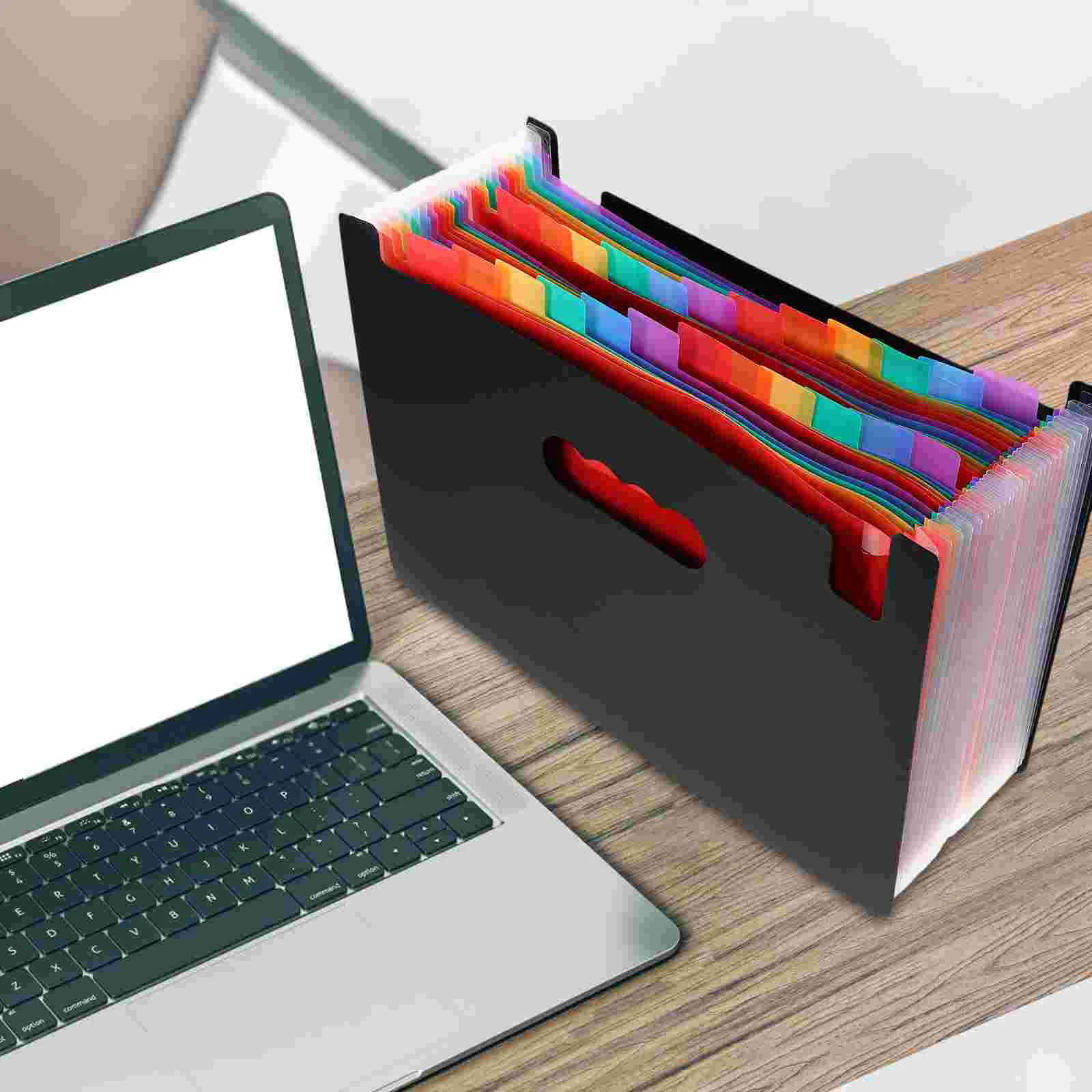 Expandable File Folder Bag for Desktop Small Organizer Pp Receipt Holder Office Document