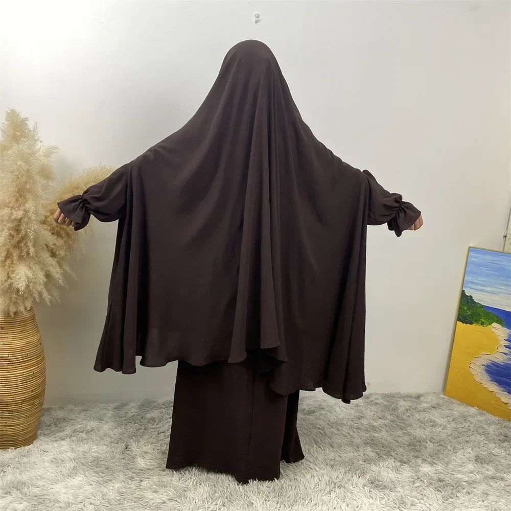 Ramadan Khimar Abaya saoudien 2 pièces ensemble turquie Islam musulman Hijab Robe vêtements de prière Abayas femmes Kebaya Robe Femme Musulmane