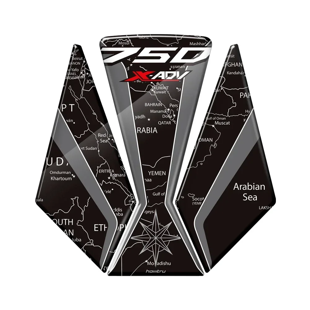 ل 2017-2020 هوندا X-ADV 750 خزان وقود دراجة نارية وسادة ثلاثية الأبعاد الراتنج نمط مجموعة ملصقات