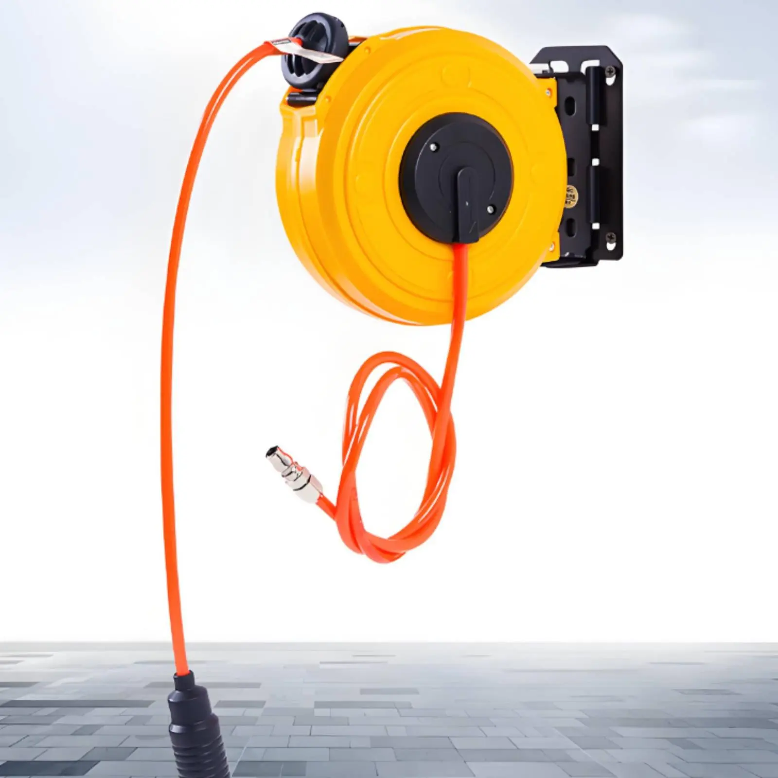 Automatic Retractable Air Hose Reel Ribbed Grip Garage Gear for Workshop, Car Care view 2