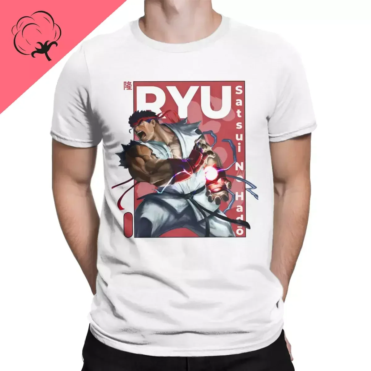 Ryu Street Fighter Essential T Shirt for Men Short Sleeve T-Shirt Men's Tshirt Crazy Tees 100% Cotton Top Ropa Hombre