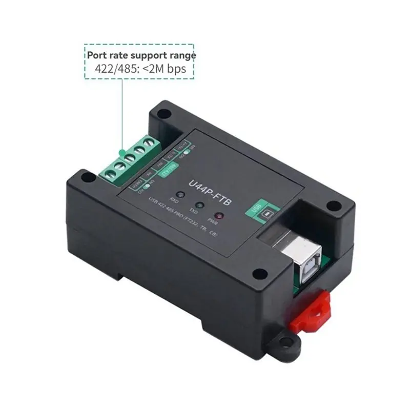 Módulo conversor de porta serial A60F com interface DB9 macho/USB-B de trilho guia