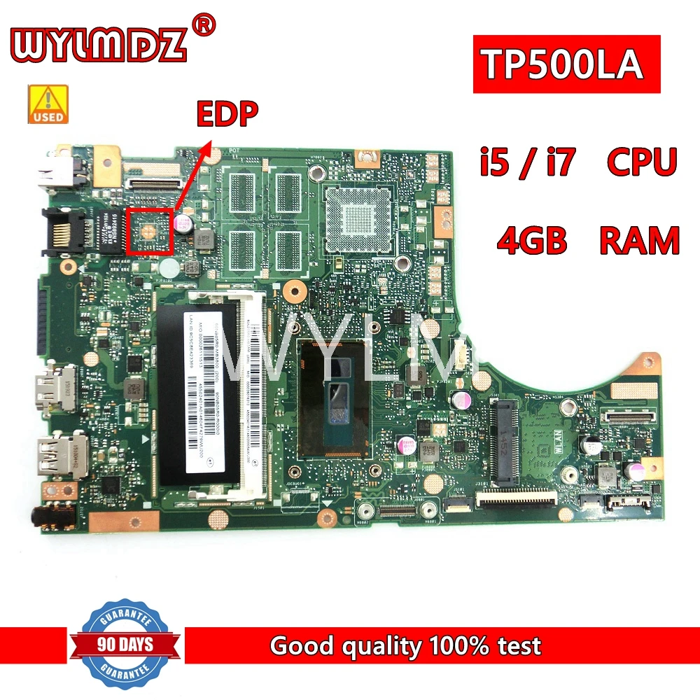 TP500LA with i5 / i7CPU 4GB RAM Mainboard For Asus TP500 TP500L TP500LD TP500LA R554L R554LA  Laptop Motherboard