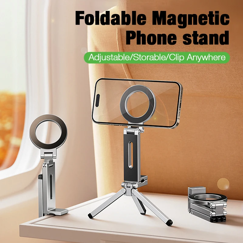 

Магнитный вращающийся держатель для телефона, складная дорожная подставка для телефона, портативный дизайн для путешествий в самолете, для iphone, Samsung, Huawei