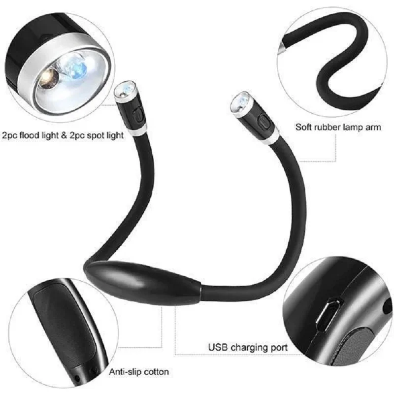 Portable Led Neck Book Lights LED Reading Lamp Neck Hanging Hug Lamp Flexible Handsfree Night Run Walking Lighting Flashlight