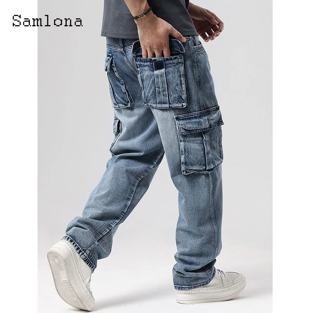 Plus size Mens Sexy Jeans Vintage Stand Pocket Demin Pants Men Streetwear 2025 European and American style Fashion Demin Trouser