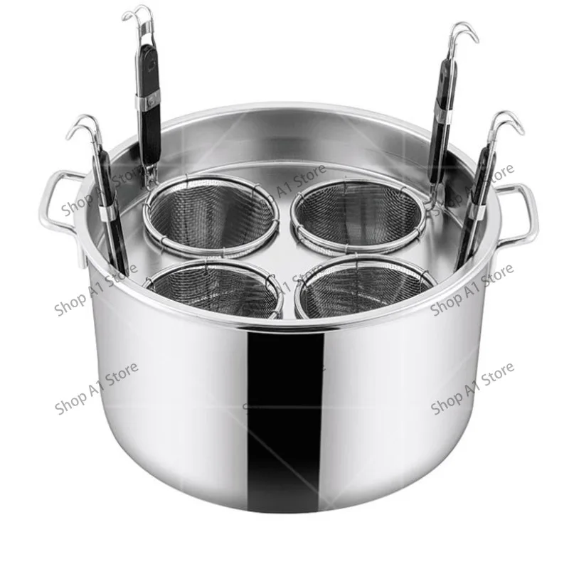 Stainless Steel Cooking Noodle Pot, Soup Bucket, Large Capacity, Induction Cooker, Stewed Soup