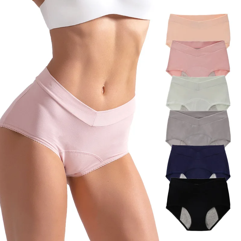 

High Waist Physiological Menstrual Panties Calzones Mujer Algodón Leak Proof Cotton Underwear Women Health Plus Size 5XL Briefs