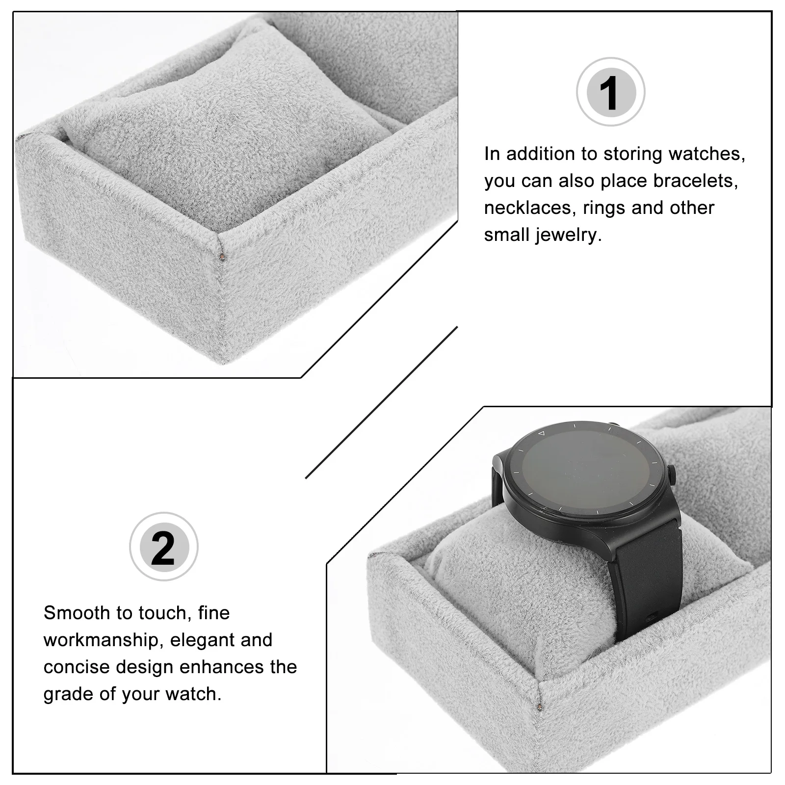 

Bracelet Watch Storage Clear Display Jewelry Tray Sponge Compartments ganizer Premium Quality Decor Accessories Presentation