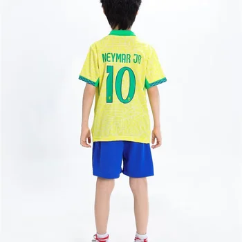 aldult children's clothing set Football sport Uniforms boy girl Neymar 10 Fans Jersey  Training wear games kits Leisure shirt