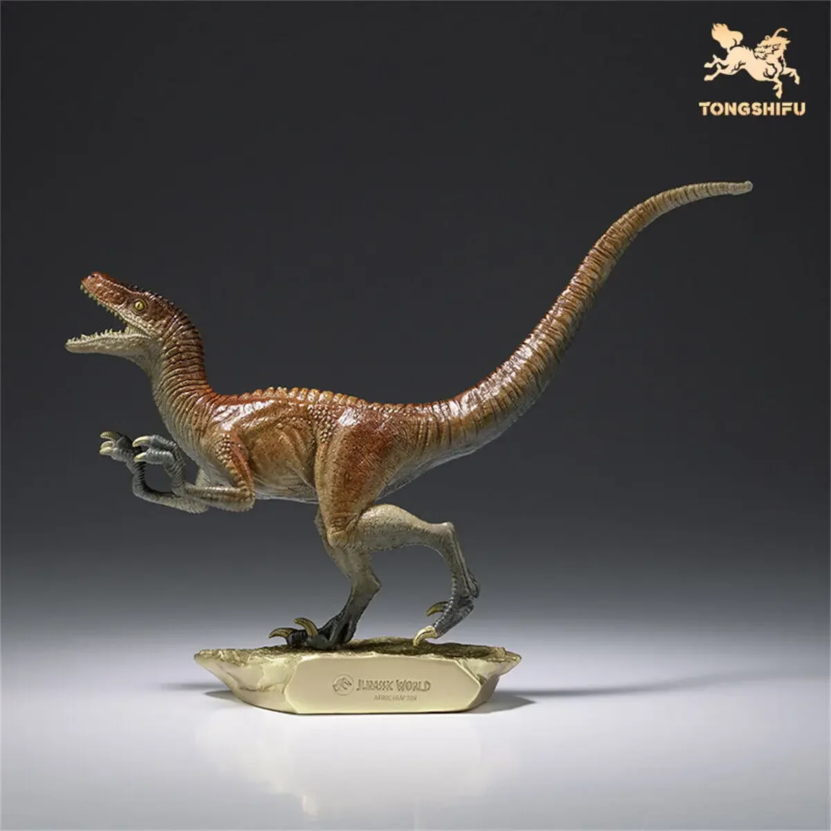 TONGSHIFU 1/20 Atrociraptor Model Brass Dinosaur Statue Dromaeosauridae Animal Figure  Realistic Adult Collector GK Decoration