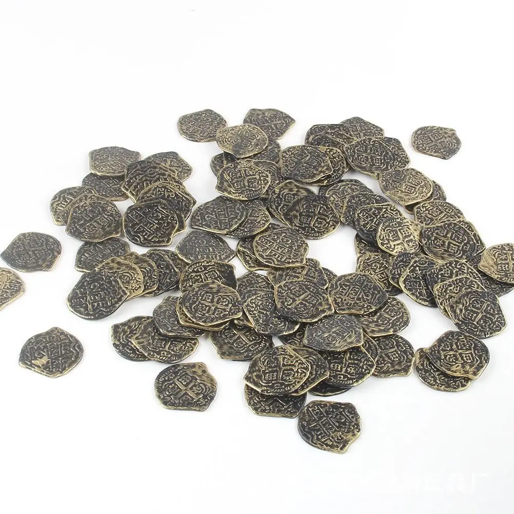 Spanish Caribbean Pirates Gold Coin Silver Bronze Party Decoration Carnival Halloween Prop Toys