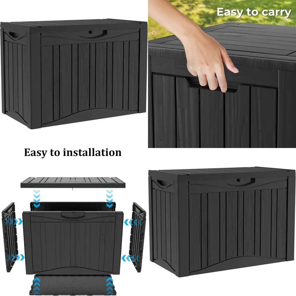 Large 50 Gallon Outdoor Storage Box - Lockable, Weatherproof, for Patio Furniture, Garden Tools, Pool Accessories, and Package S
