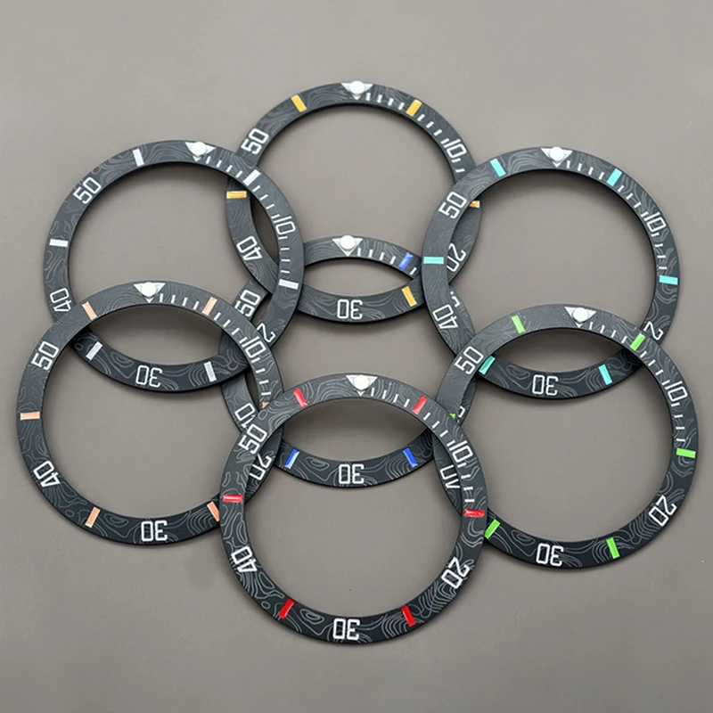 

38mmx30.7mm Matte Curved Ceramics Bezel Insert Fits GMT SKX007 SKX009 SUB Watch case NH35 NH36 Movement Men Watch Refit Parts