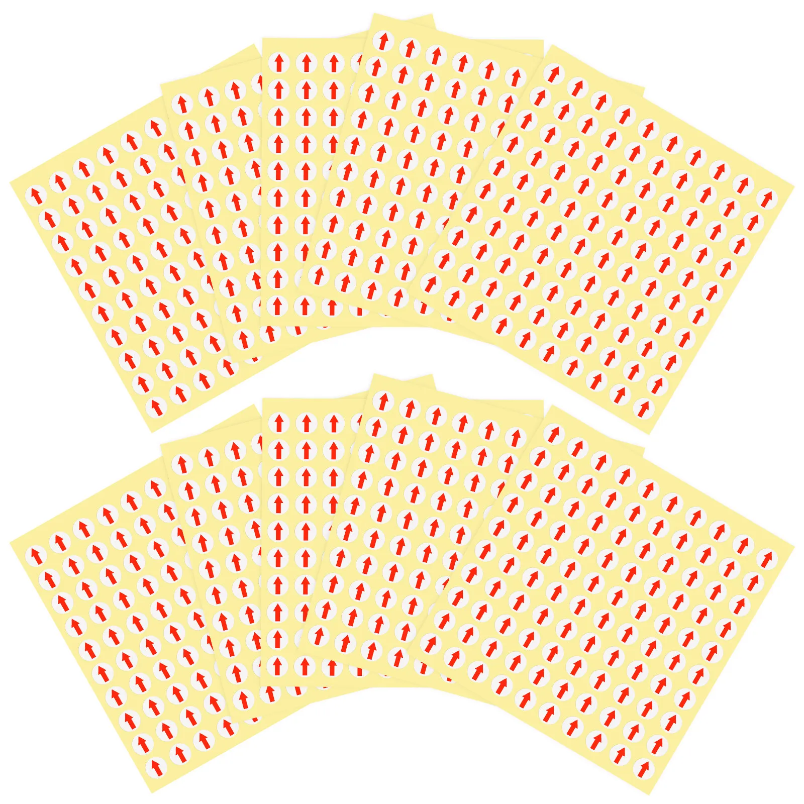 

6400Pcs Red Arrow Label Paper 10Mm Round Dot Stickers Self Stick Removable for Quality Control Defect Warehouse