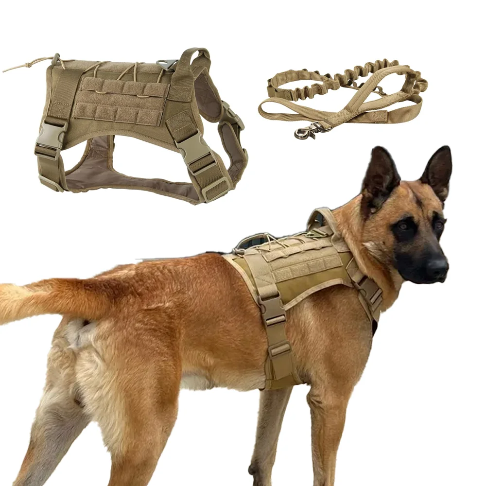 

Сверхмощный тактический поводок для собак, набор поводков для больших собак, регулируемый светоотражающий жилет для домашних животных, подходит для больших собак