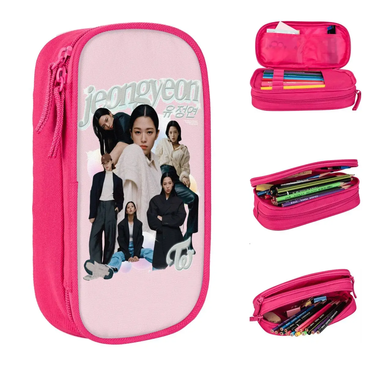 Twice Korean Pencil Cases Jeongyeon x Marie Pencilcases Pen Holder for Girl Boy Big Capacity Bag Students School Stationery