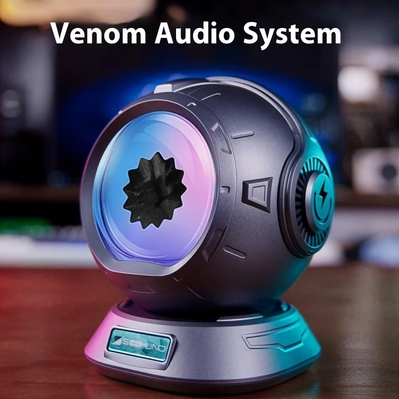 Magnetic Fluid Venom Ferrofluid Speaker Dancing Bluetooth 5.1 Wireless Speaker Color Adjustable Light Desktop Subwoofer