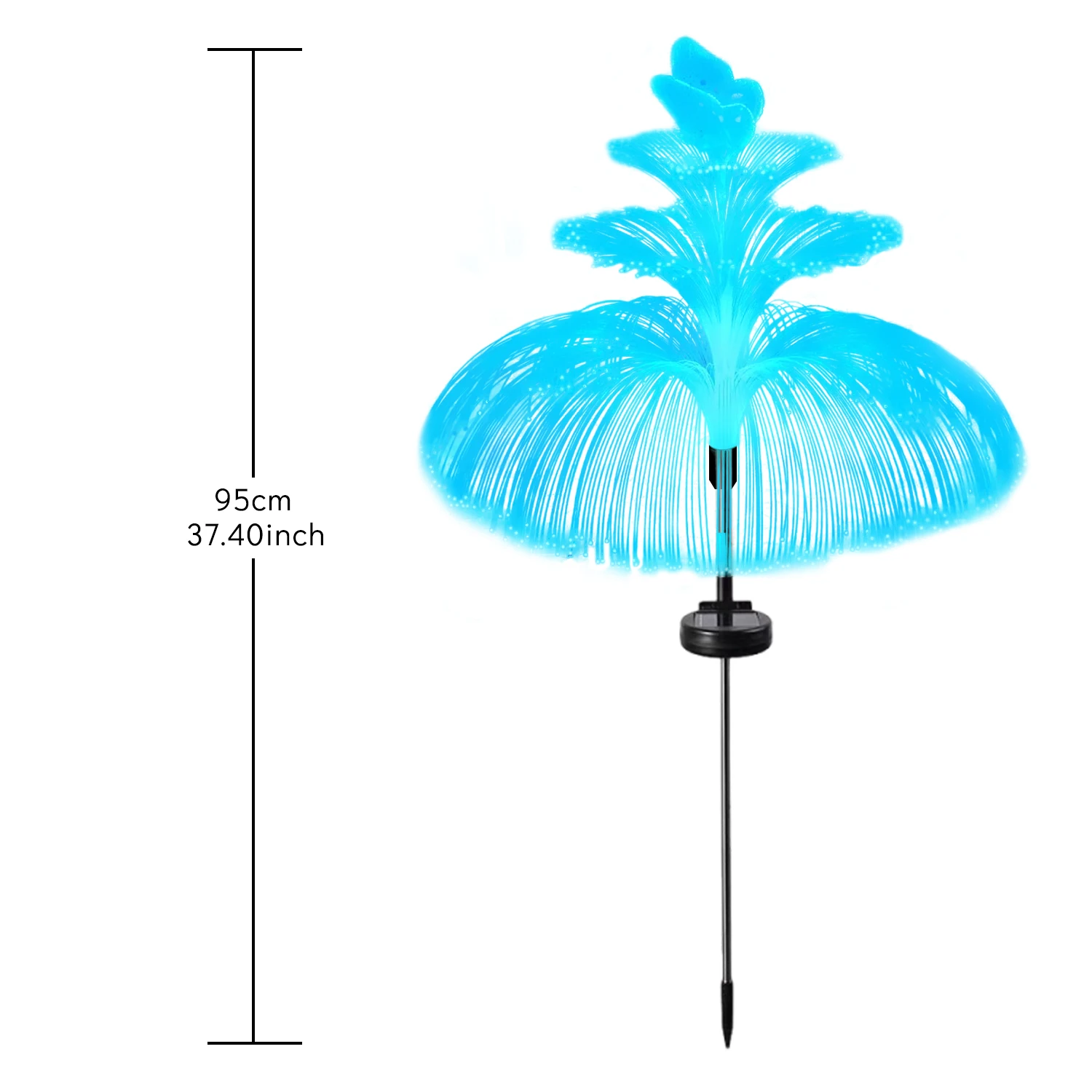 1 PC Solar Garden Lights, 3 Layer Jellyfish Butterfly Solar Lights Outdoor Garden, Outside 7 Color Changing Decoration