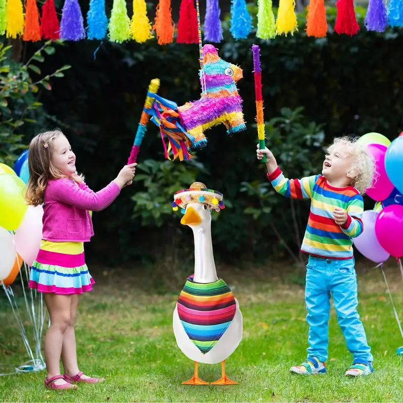

Garden Duck Outfits 23inch Silly Duck Rainbow Clothes Funny Costume Festive Outdoor Decor Patio Outfit For Front Garden Yard