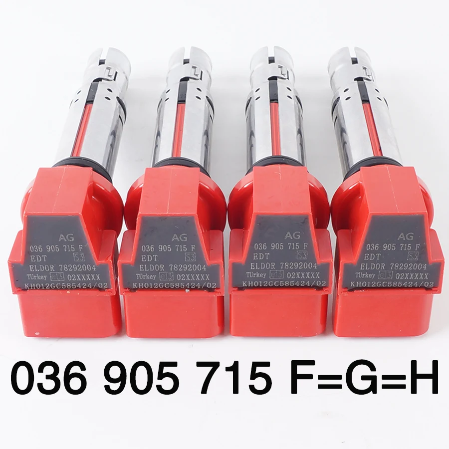 ignition coil 4PCS Turkey 036 905 715 F FOR POLO skoda Roomster Fabia FABI Yeti Octavia Golf Plus EA111 036905715H 036905715G