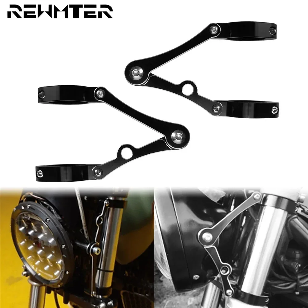 

Motorcycle Universal 39mm-41mm Headlight Fork Tube Bracket Mount Clamp Holder Black For Harley Cafe Racer Sportster XL For Honda