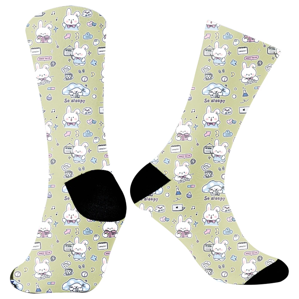 Chaussettes en coton à imprimé animal Harajuku, hip-hop, mode, mignon, dessin animé, cadeaux de Noël, nouveau, 2024