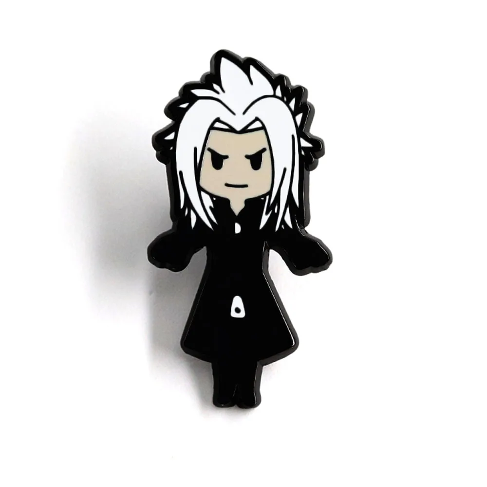 Kingdom Hearts Game Boss Xemnas brooch Black Organization Anime Merchandise Lapel Pin for Clothing Bags Cute Accessories Fan Gif