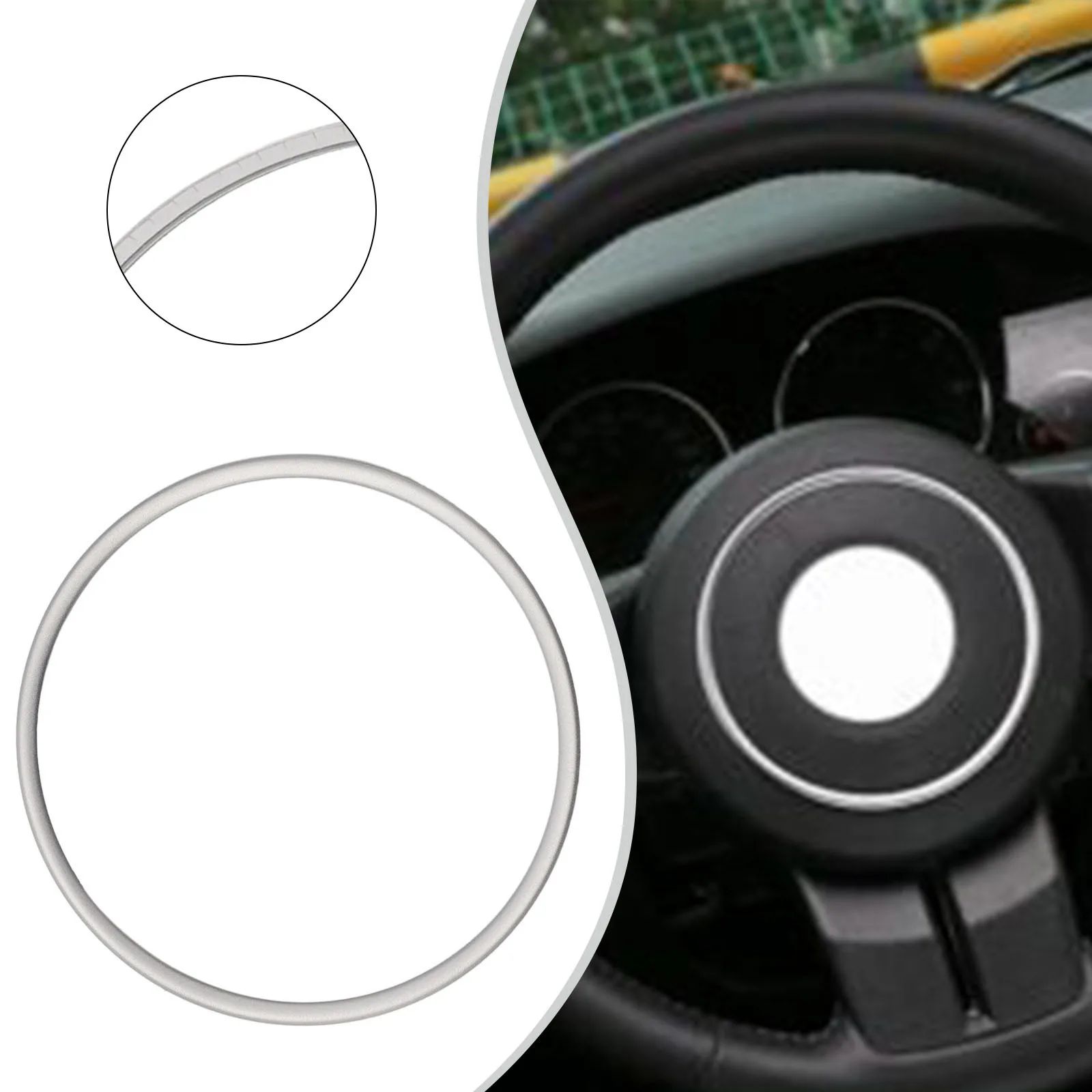 Aluminum Steering Wheel Center Trim Ring for Jeep For Wrangler JK 2011 2017 For Compass 2010 2015 Covering Existing Scratches