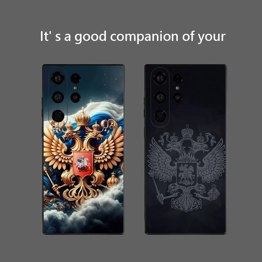 Russia Flag national emblem Phone Case for Samsung Galaxy S25 Ultra S22 S23 S24 Ultra S21 S20 5G Protective Soft Silicone TPU Fu