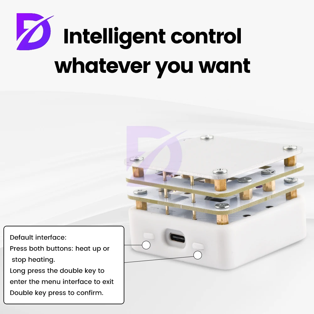 Mini estação de pré-aquecimento de solda de placa quente 65W Pré-aquecedor Multi modos inteligentes Display OLED embutido