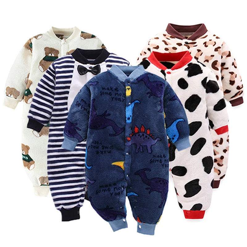 Newborn Baby jumpsuit Clothes Autumn Winter Infant Clothes Cartoon Baby boy Pajamas Toddler Rompers for girls new born 0-18M