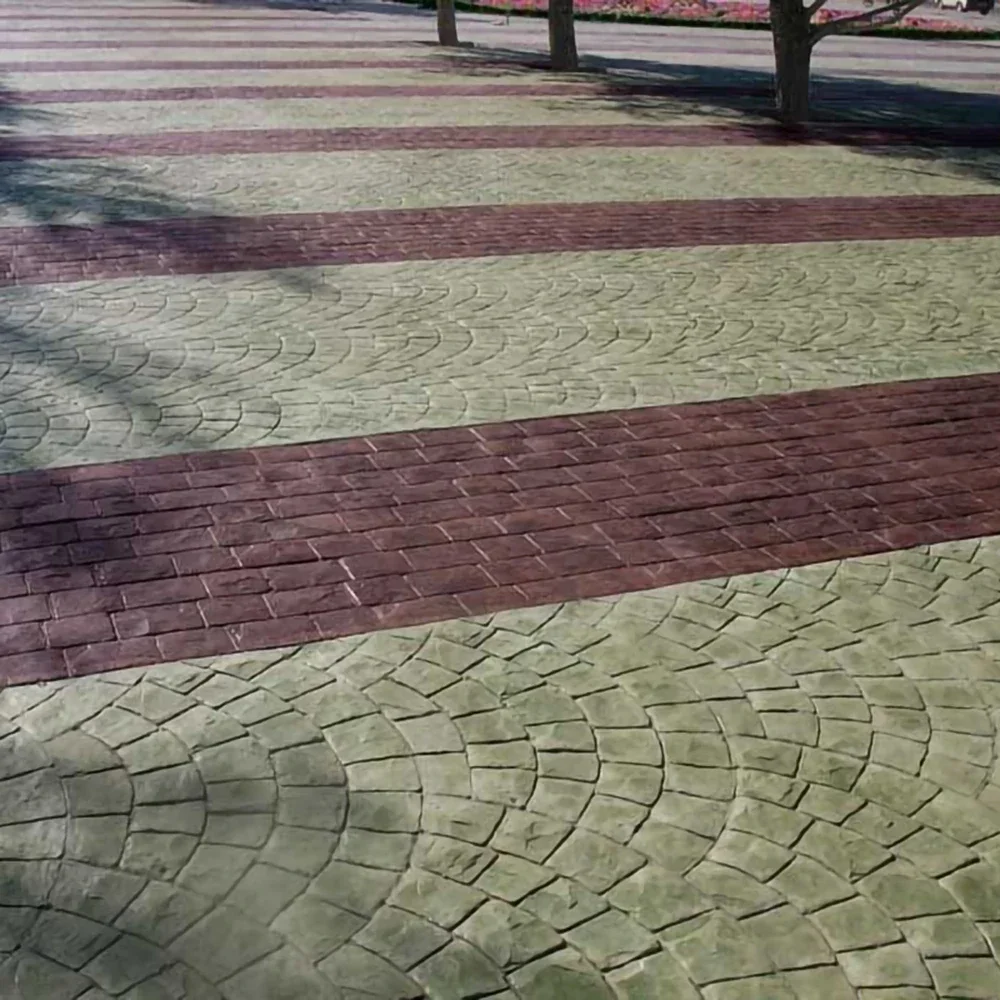 Concrete Embossed Floor mold Compression molding material Cement pavement Printing Construction Fan-shaped Stone Pattern
