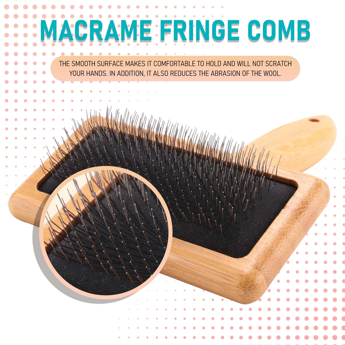 Brosse en macramé pour tapisserie, outil de peigne de tissage, frange en macramé, nœud ouvert tressé, accessoires de bricolage