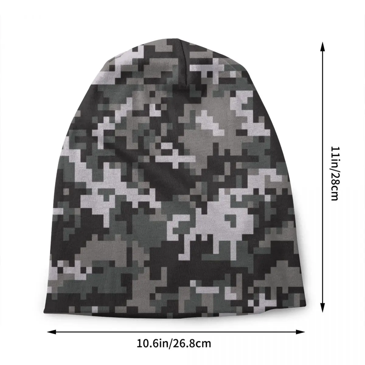 Black And Gray Digital Camouflage Skullies Beanies Caps Unisex Winter Warm Knitting Hat Adult Camo Bonnet Hats Outdoor Ski Cap