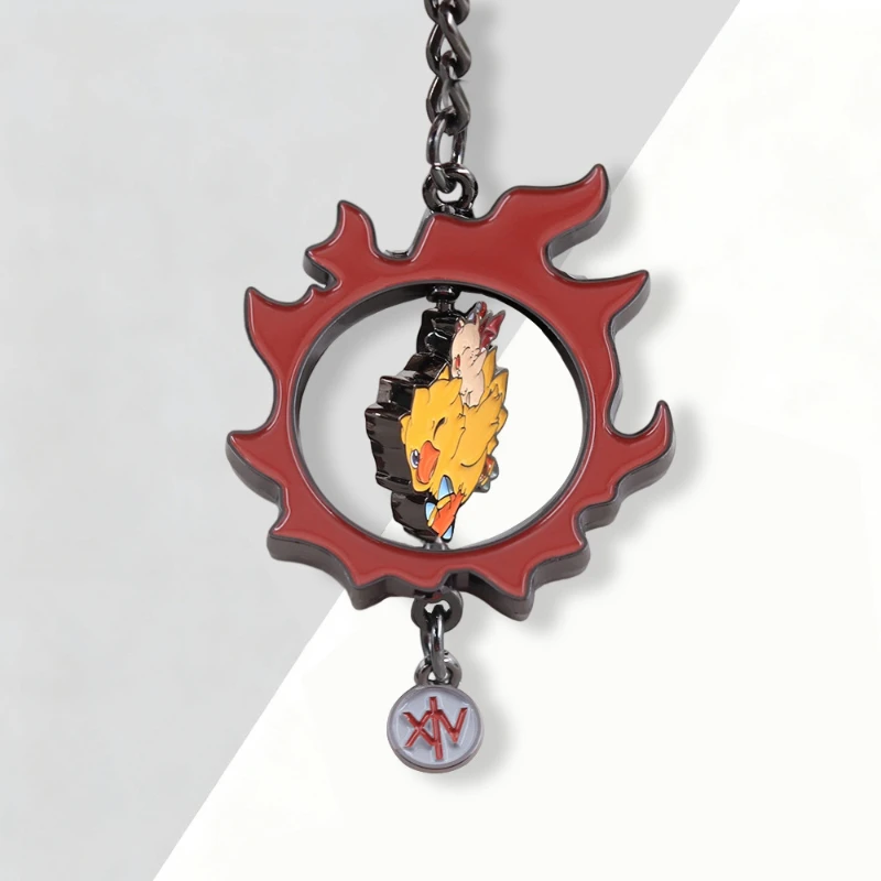 Game Final Fantasy Chocobo And Moogle Cosplay Keychain Kawaii Alloy Rotate Pendant Keyring Key Chain Bag Ornament Accessory Prop