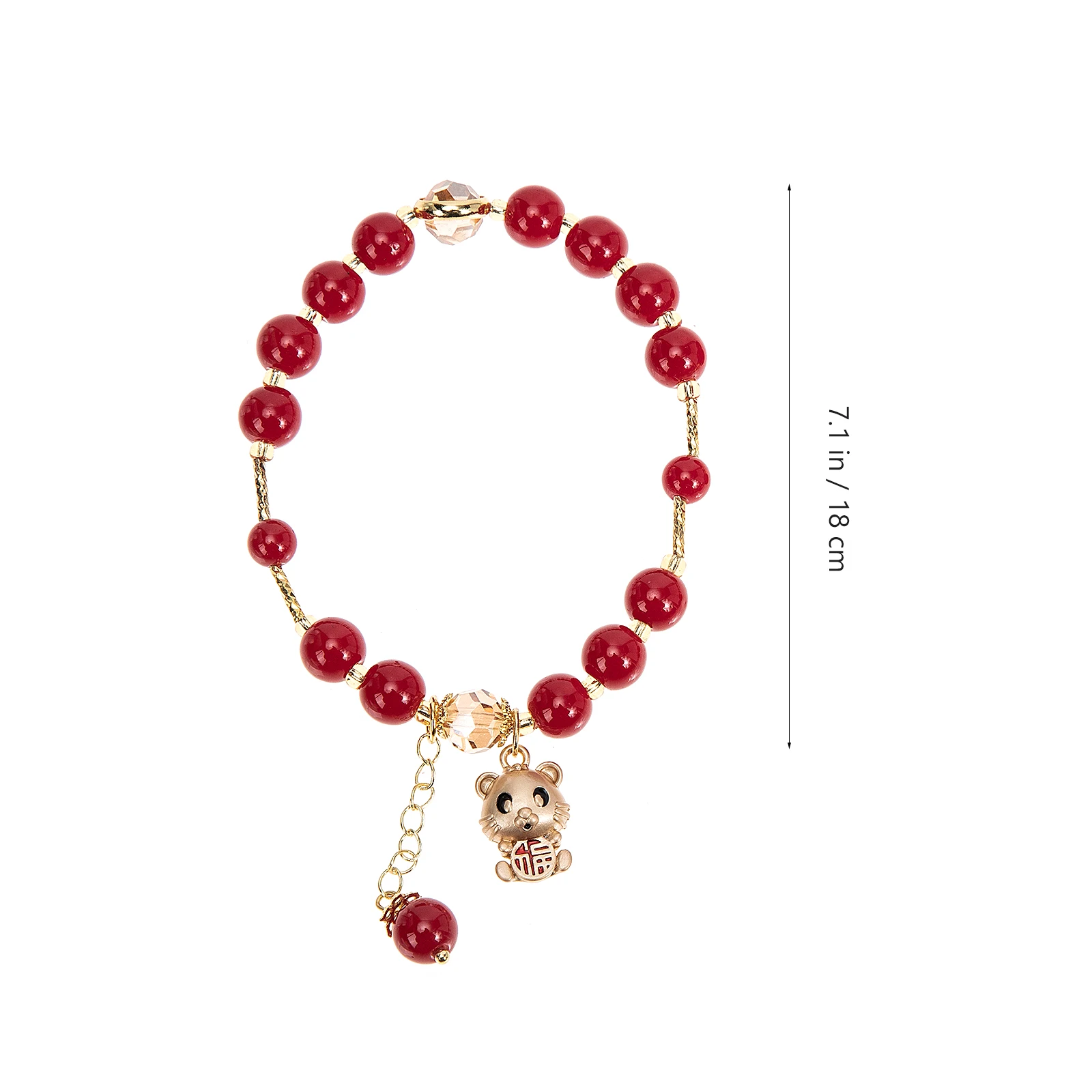 

2pcs Crystal Bracelet Chinese Style Red Wrist Jewelry Gift For Women Spring Festival Valentine'S Birthday