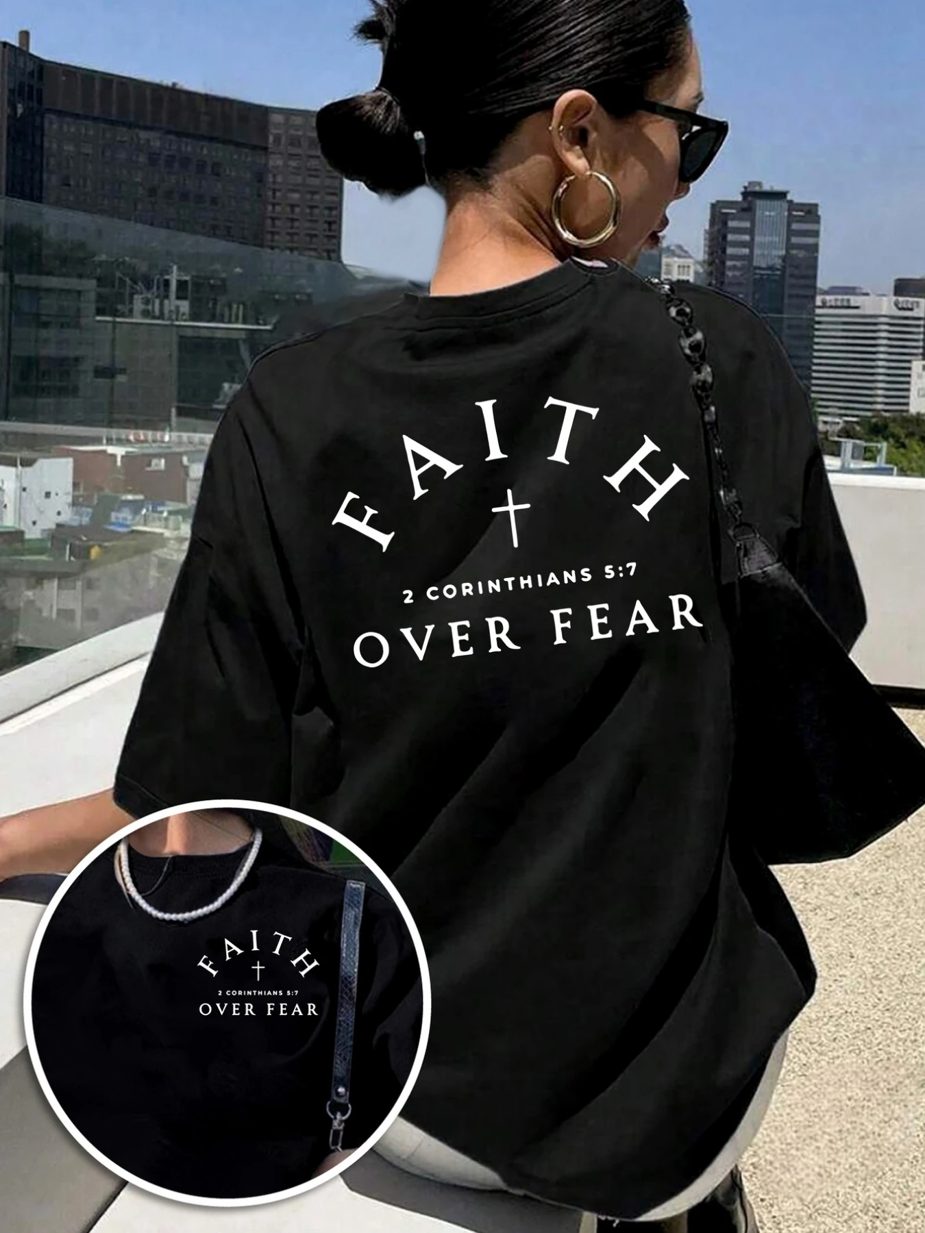 Women's Front and Back Printed T-shirt, 